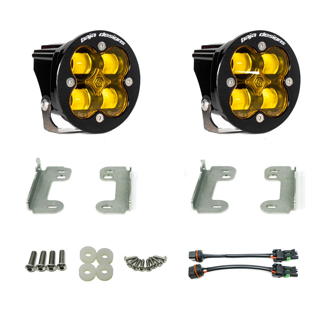 Jeep JK Squadron-R SAE Fog Pocket Light Kit OE Bumper (Baja Amber)-Jeep 2007-09 Wrangler JK Baja Designs - 448143