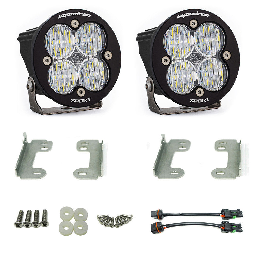 Jeep JK Squadron-R Sport Fog Pocket Light Kit OE Bumper (Clear)-Jeep 2007-09 Wrangler JK Baja Designs - 448146