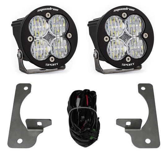 Jeep JK Squadron-R Sport Fog Pocket Light Kit Premium Bumper (Clear)-Jeep 2007-09 Wrangler JK Baja Designs - 448147