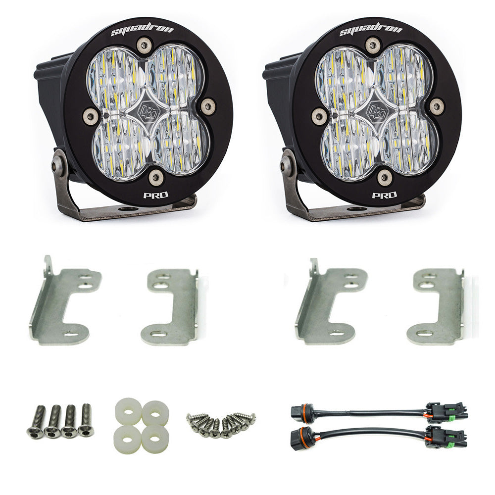 Jeep JK Squadron-R Pro Fog Pocket Light Kit OE Bumper (Clear)-Jeep 2007-09 Wrangler JK Baja Designs - 448148