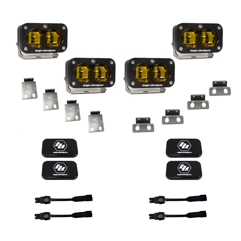 S2 SAE Baja Amber Fog Pocket Kit Fits 21-On Ford Raptor Baja Designs - 448171