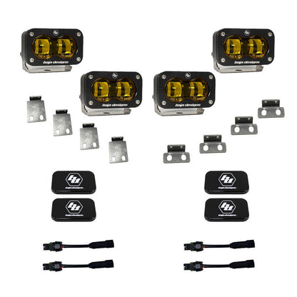 S2 SAE Baja Amber Fog Pocket Kit Fits 21-On Ford Raptor Baja Designs - 448171