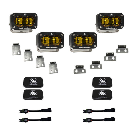 S2 SAE Baja Amber Fog Pocket Kit Fits 21-On Ford Raptor Baja Designs - 448171