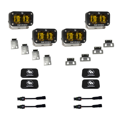S2 SAE Baja Amber Fog Pocket Kit Fits 21-On Ford Raptor Baja Designs - 448171