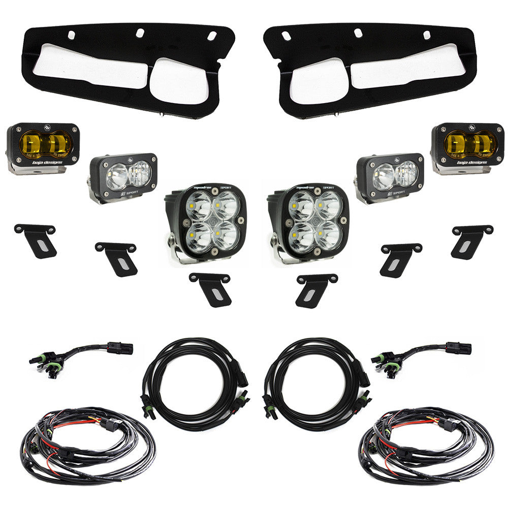 Ford Bronco (21-Present) S2 SAE FPK Sportsmen w/Upfitter Wiring Harness OEM Steel Bumper Baja Designs - 448178UP