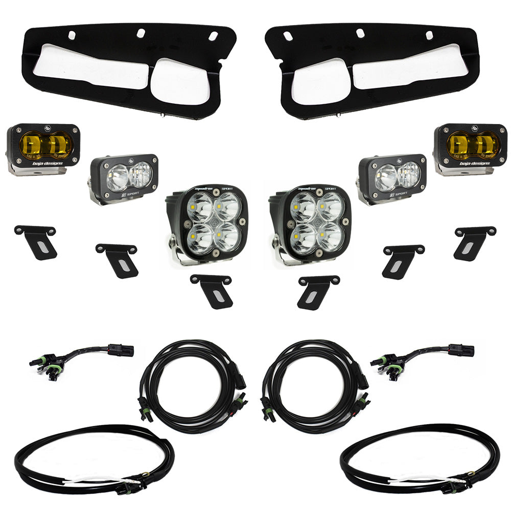 Ford Bronco (21-Present) S2 SAE FPK Sportsmen w/Upfitter Wiring Harness OEM Steel Bumper Baja Designs - 448178UP