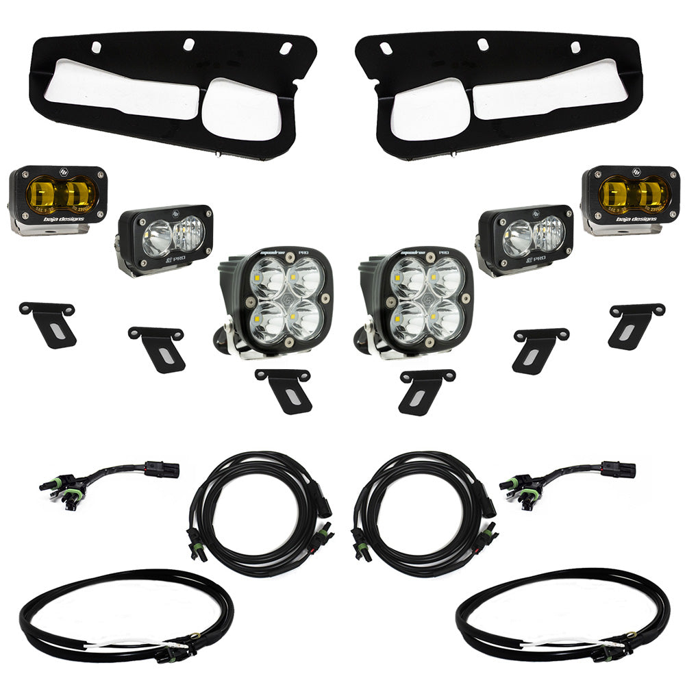 Ford Bronco (21-Present) S2 SAE Baja Amber FPK Pro w/Upfitter Wiring Harness for OEM Steel Bumper Baja Designs - 448179UP