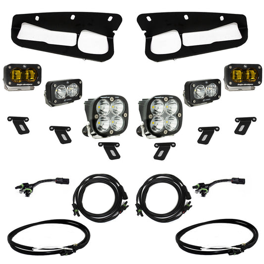 Ford Bronco (21-Present) S2 SAE Baja Amber FPK Pro w/Upfitter Wiring Harness for OEM Steel Bumper Baja Designs - 448179UP
