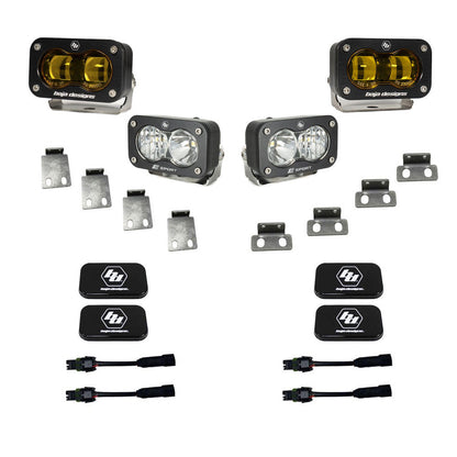 S2 SAE Baja Amber/S2 Sport Fog Pocket Kit Fits 21-On Ford Raptor Baja Designs - 448181