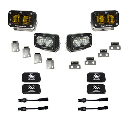 S2 SAE Baja Amber/S2 Pro Fog Pocket Kit Fits 21-On Ford Raptor Baja Designs - 448183