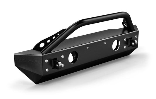 07-18 Wrangler JK RockGuard Explorer Front Bumper w/ Hoop Offset Drum Winch TeraFlex