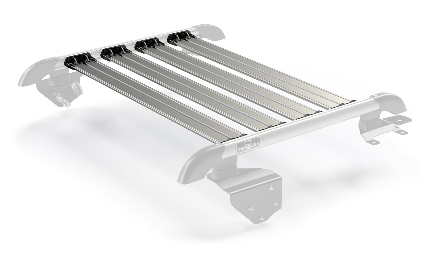 07-18 Wrangler JK 2 Door Nebo Roof Rack Cargo Slat Kit Silver 4-Piece TeraFlex