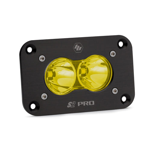 LED Work Light Flush Mount Baja Amber Lens Spot Pattern S2 Pro Baja Designs - 481011