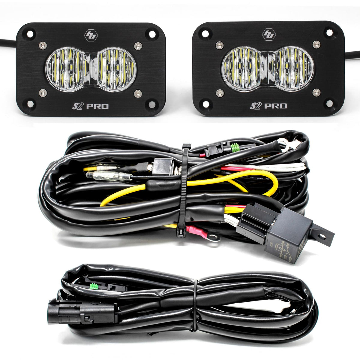 Flush Mount LED Light Pod Kit Wide Cornering Pair S2 Pro Baja Designs - 487807