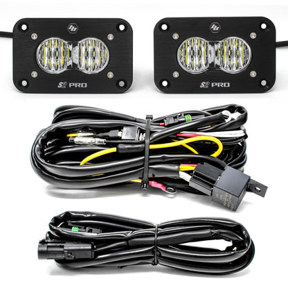 Flush Mount LED Light Pod Kit Wide Cornering Pair S2 Pro Baja Designs - 487807