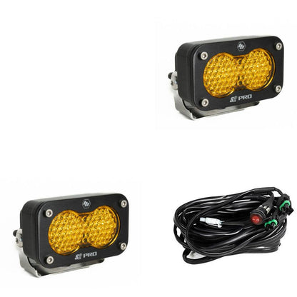 LED Light Pods Baja Amber Lens Work/Scene Pattern Pair S2 Pro Series Baja Designs - 487816