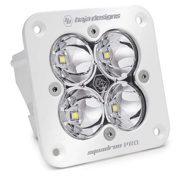 Flush Mount LED Light Pod White Clear Lens Spot Pattern Squadron Pro Baja Designs - 491001WT