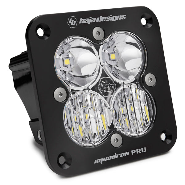 Flush Mount LED Light Pod Black Clear Lens Driving/Combo Pattern Squadron Pro Baja Designs - 491003
