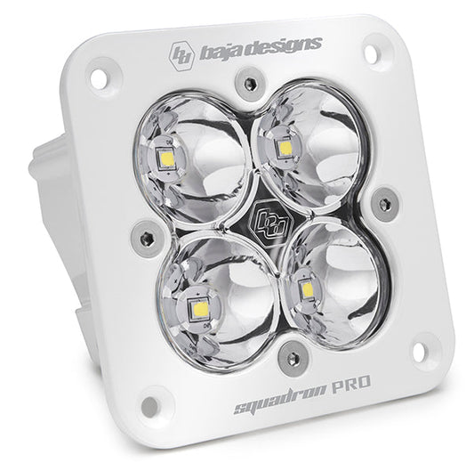 Flush Mount LED Light Pod White Clear Lens Work/Scene Pattern Squadron Pro Baja Designs - 491006WT