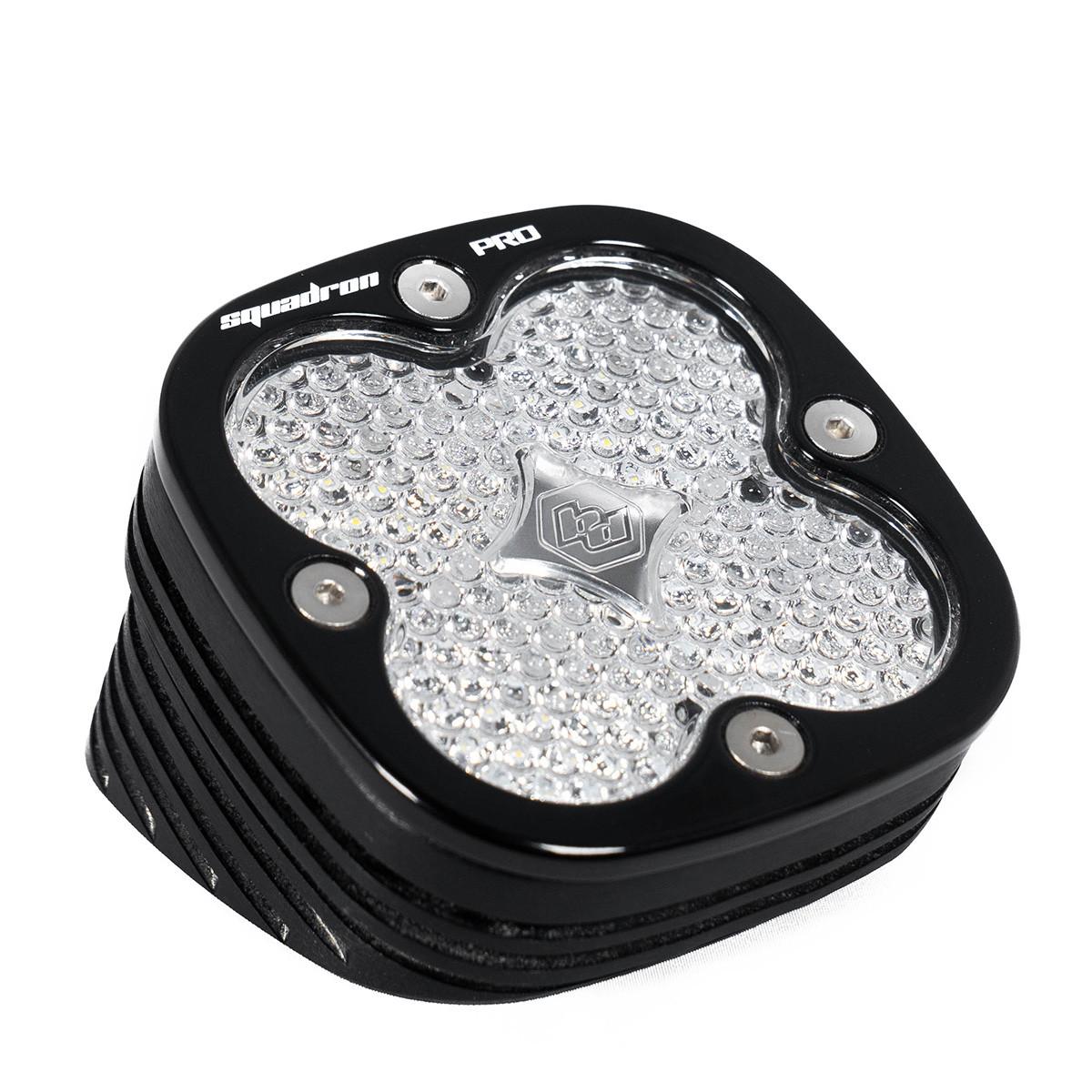 Flush Mount LED Light Pod Angled Black Clear Lens Work/Scene Pattern Squadron Pro Baja Designs - 492006