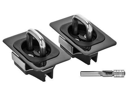 Gunmetal Flush Fit Retractable Tie-Down Anchors 1995+ Dodge RAM 1500/2500/3500 with Dually Bed Bullring