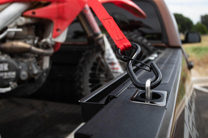 Gunmetal Flush Fit Retractable Tie-Down Anchors 95-Up Dodge RAM 1500/2500/3500 14 -19 Toyota Tundra Crew Max 22' Hyundai Santa Cruz Bullring