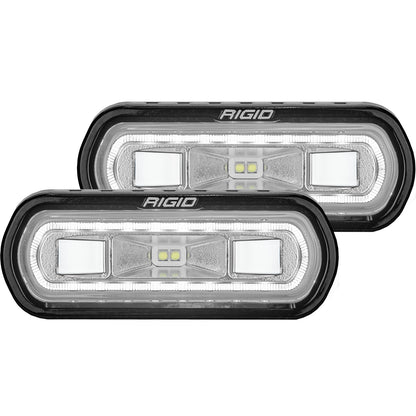 SR-L Series Off-Road Spreader Pod 3 Wire Surface Mount with Halo Pair RIGID Industries - Wide Drive / White / 4.5 x 1.5 Inch / SR-L Series