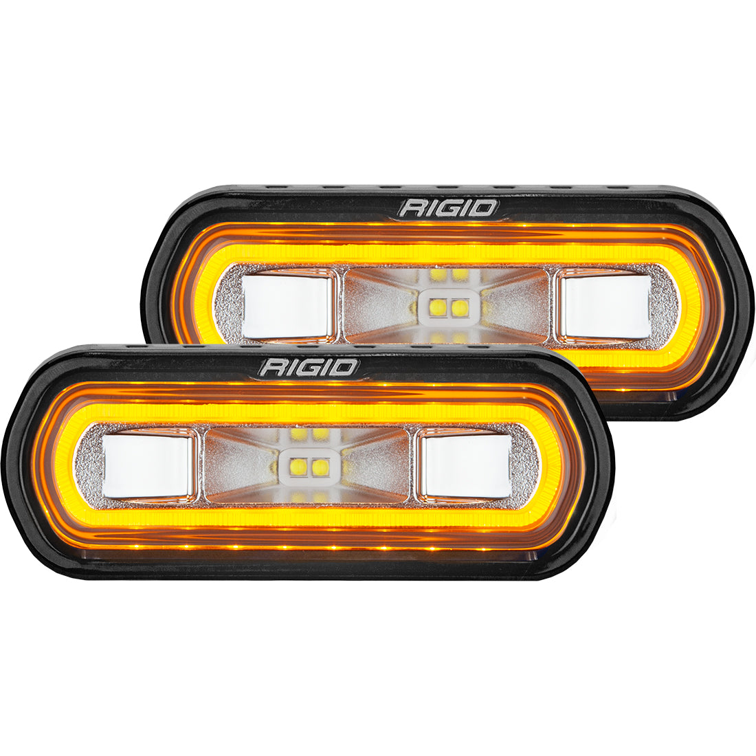 SR-L Series Off-Road Spreader Pod 3 Wire Surface Mount with Halo Pair RIGID Industries - Wide Drive / Red / 4.5 x 1.5 Inch / SR-L Series