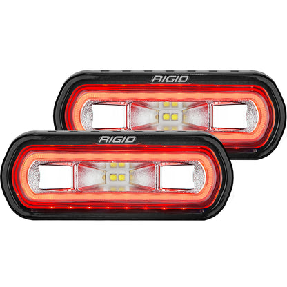 SR-L Series Off-Road Spreader Pod 3 Wire Surface Mount with Halo Pair RIGID Industries - Wide Drive / Amber / 4.5 x 1.5 Inch / SR-L Series