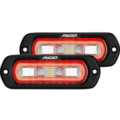 SR-L Series Off-Road Spreader Pod 3 Wire Flush Mount With Halo Pair RIGID Industries - Wide Drive / Amber / 4.5 x 1.5 Inch / SR-L Series