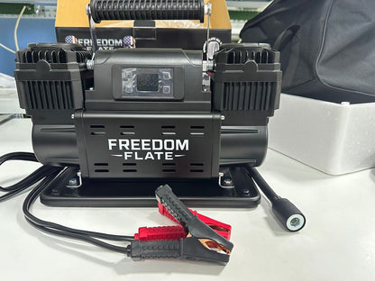 Freedom Flate 12V Dual Cylinder Auto Air Compressor (Black)