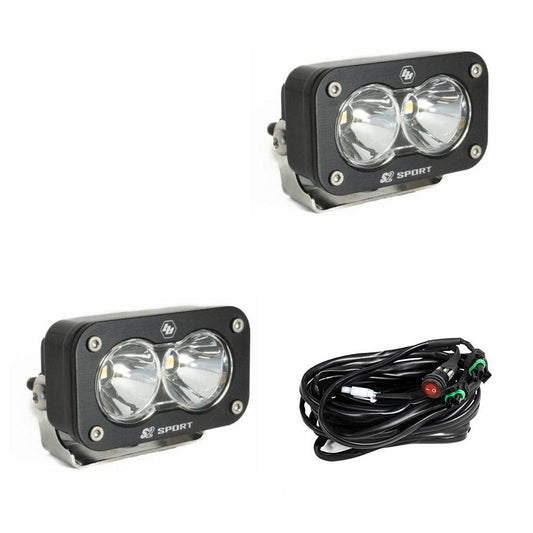LED Work Light Clear Lens Spot Pattern Pair S2 Sport Baja Designs - 547801