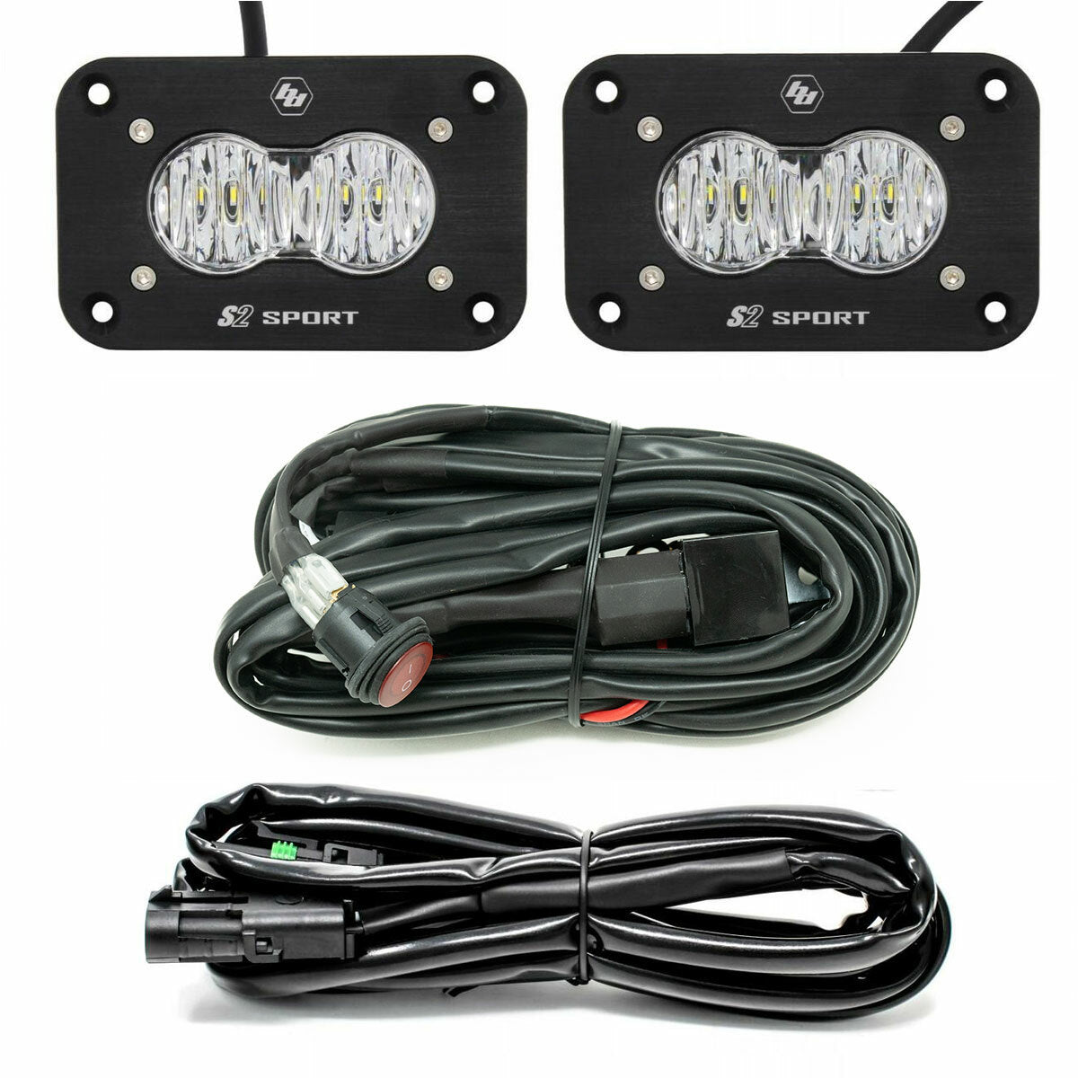 LED Work Light Clear Lens Wide Cornering Pattern Flush Mount Kit S2 Sport Baja Designs - 547807