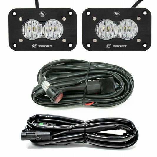 LED Work Light Clear Lens Wide Cornering Pattern Flush Mount Kit S2 Sport Baja Designs - 547807