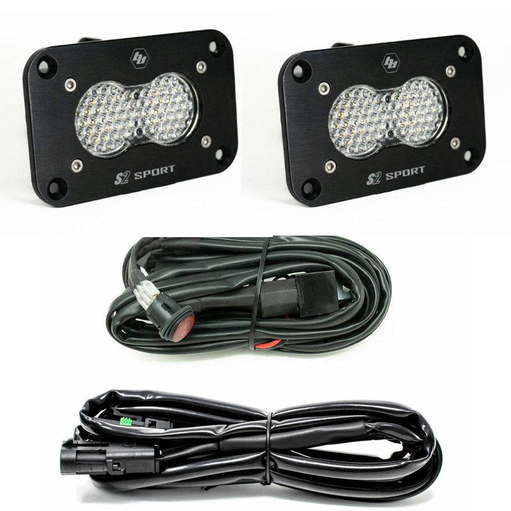 LED Work Light Clear Lens Work/Scene Pattern Flush Mount Kit S2 Sport Baja Designs - 547808