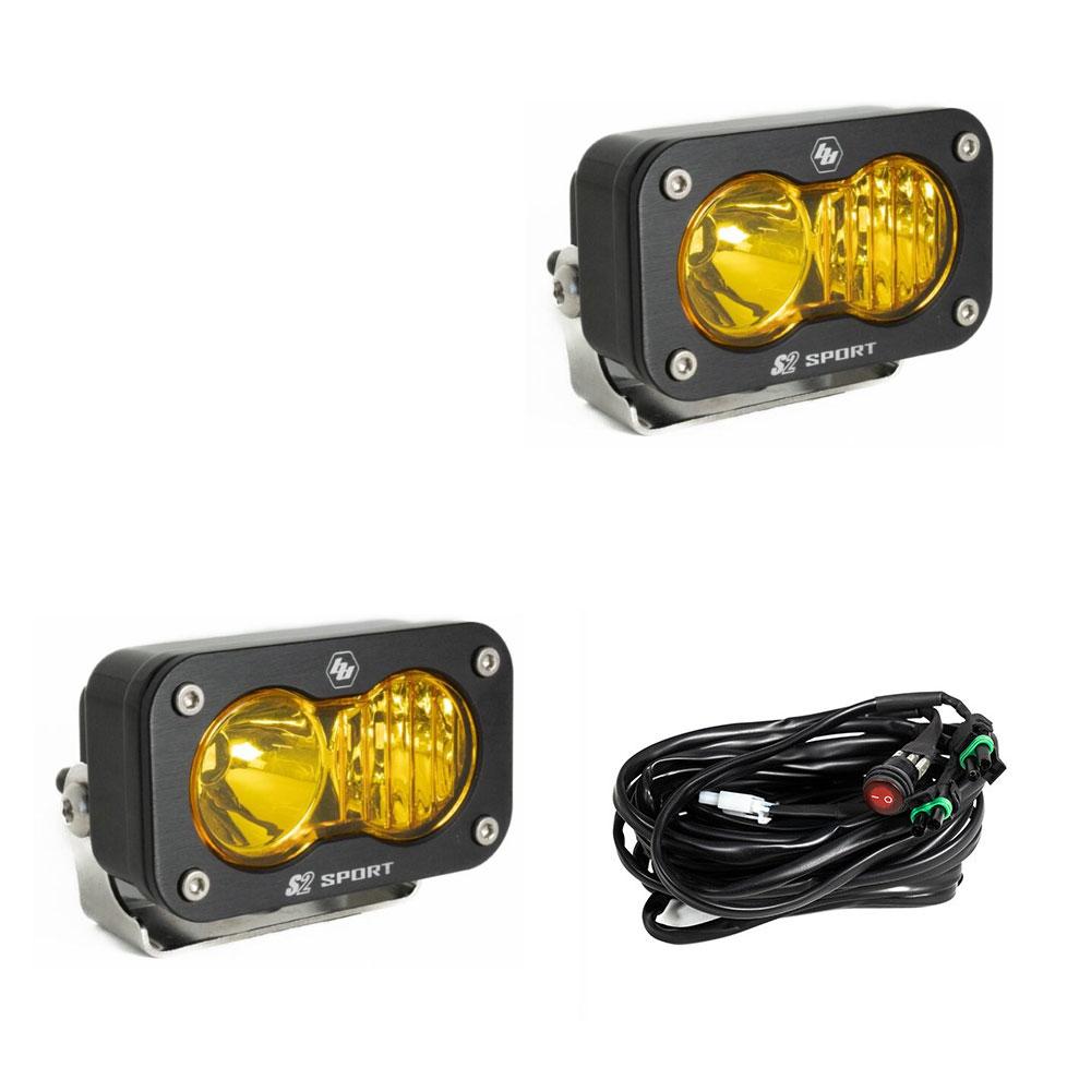 LED Work Light Baja Amber Lens Driving Combo Pattern Pair S2 Sport Baja Designs - 547813