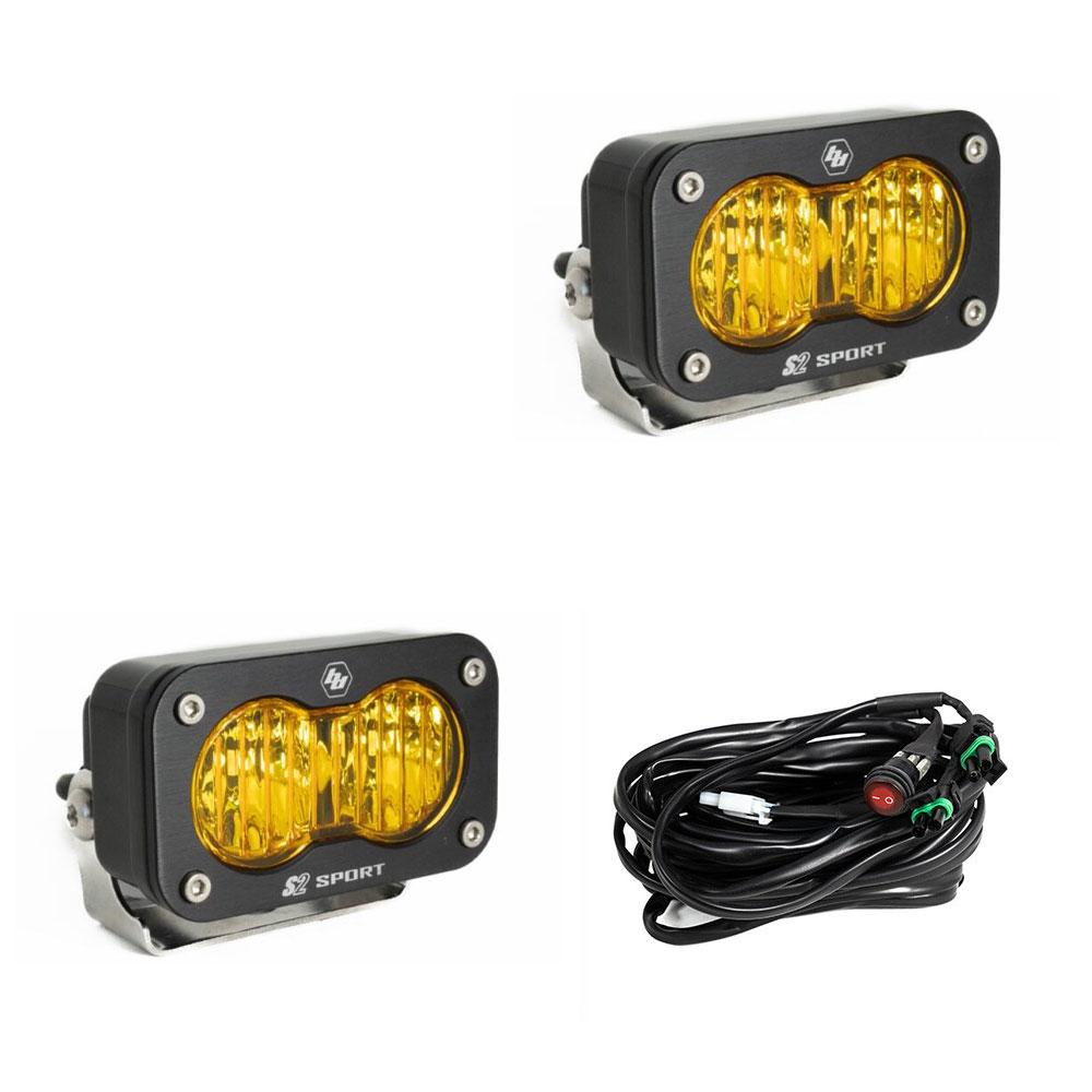 LED Work Light Baja Amber Lens Wide Cornering Pattern Pair S2 Sport Baja Designs - 547815