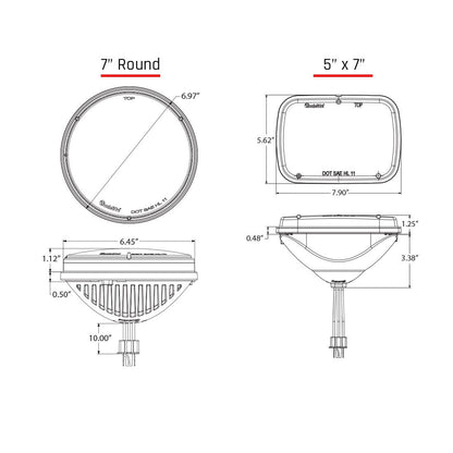 Rigid Industries Round Headlight With H13 To H4 Adaptor Pair