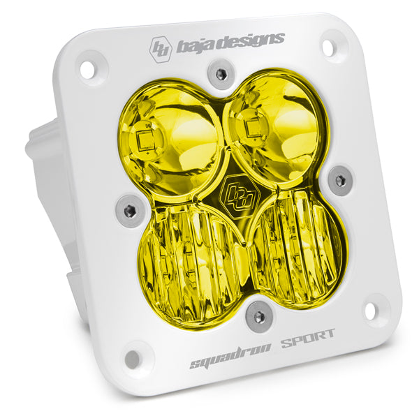 Flush Mount LED Light Pod White Baja Amber Lens Driving/Combo Pattern Squadron Sport Baja Designs - 551013WT