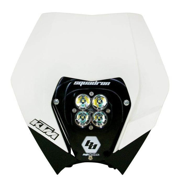 KTM Headlight Kit DC 08-13 w/ Headlight Shell White Squadron Sport Baja Designs - 557061