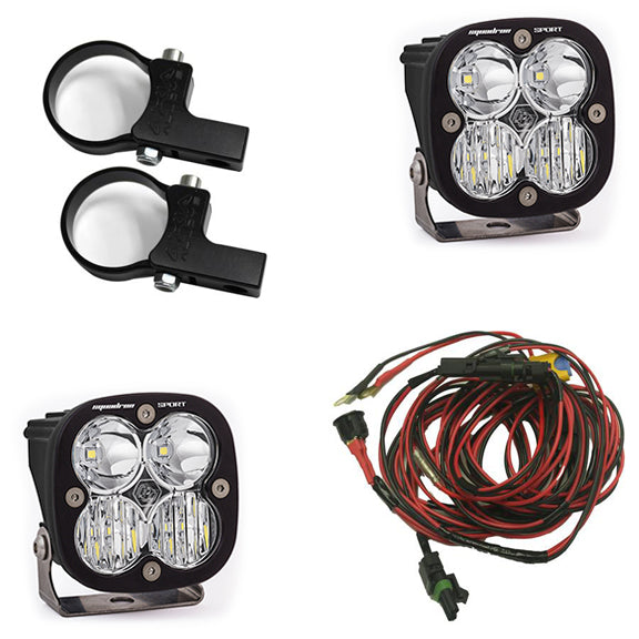 Polaris LED Light Pods 2 Inch Harness Horizontal Mounts Kit Squadron Sport Baja Designs - 557105