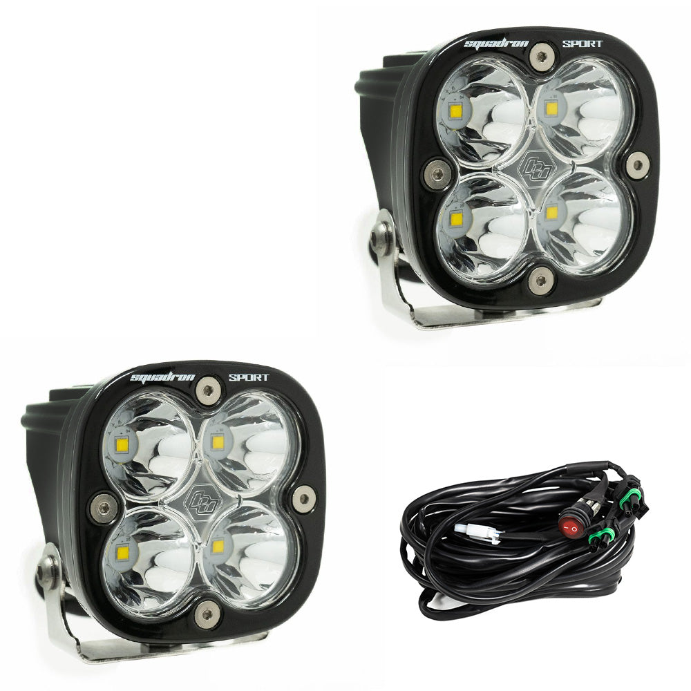 LED Light Pods Clear Lens Spot Pair Squadron Sport Baja Designs - 557801