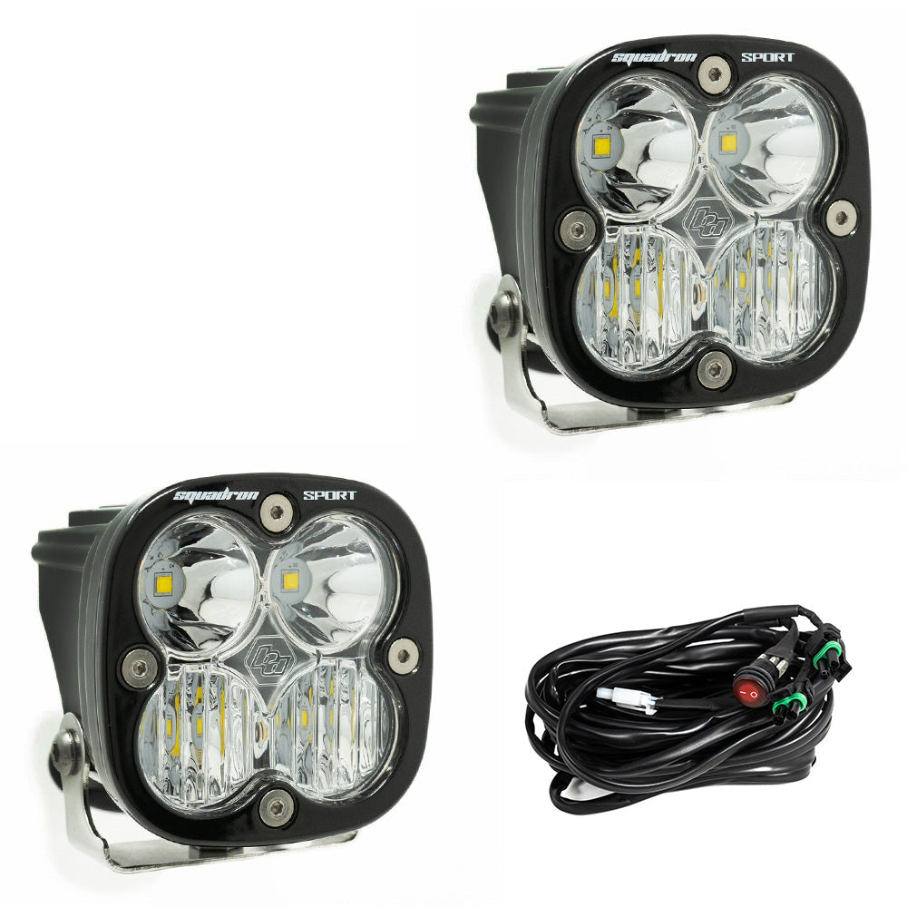 LED Light Pods Clear Lens Driving/Combo Pair Squadron Sport Baja Designs - 557803