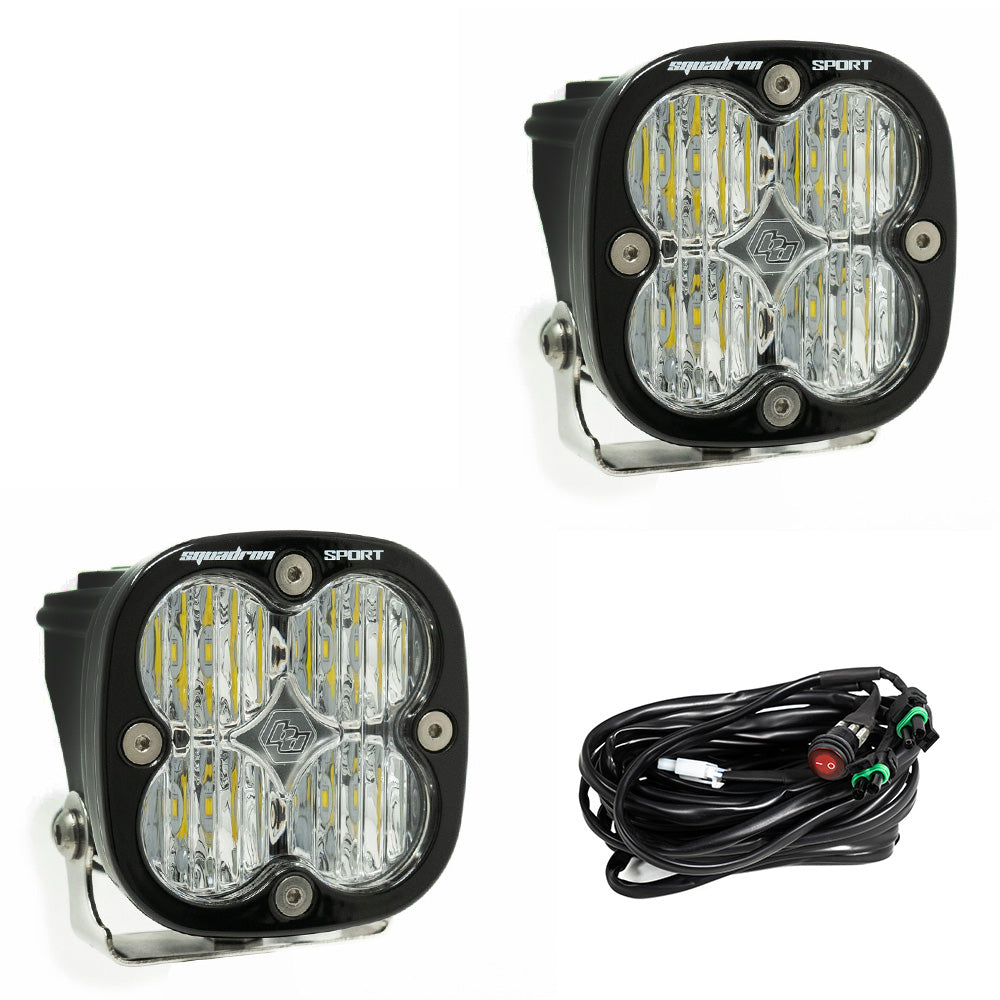LED Light Pods Clear Lens Wide Cornering Pair Squadron Sport Baja Designs - 557805