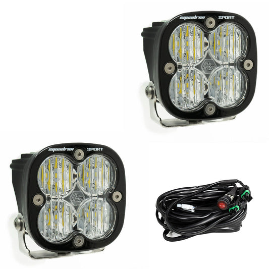 LED Light Pods Clear Lens Wide Cornering Pair Squadron Sport Baja Designs - 557805
