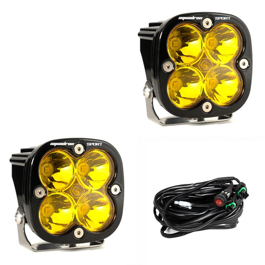 LED Light Pods Baja Amber Lens Spot Pair Squadron Sport Baja Designs - 557811