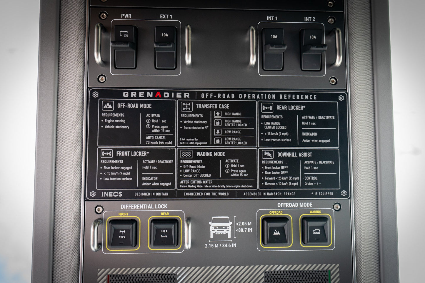 Overhead Control Panel Offroad Operation Reference Plate - 2024+ Grenadier / Quartermaster