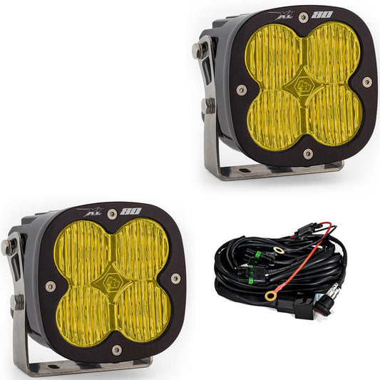 LED Light Pods Baja Amber Lens Wide Cornering Pattern Pair XL80 Series Baja Designs - 677815