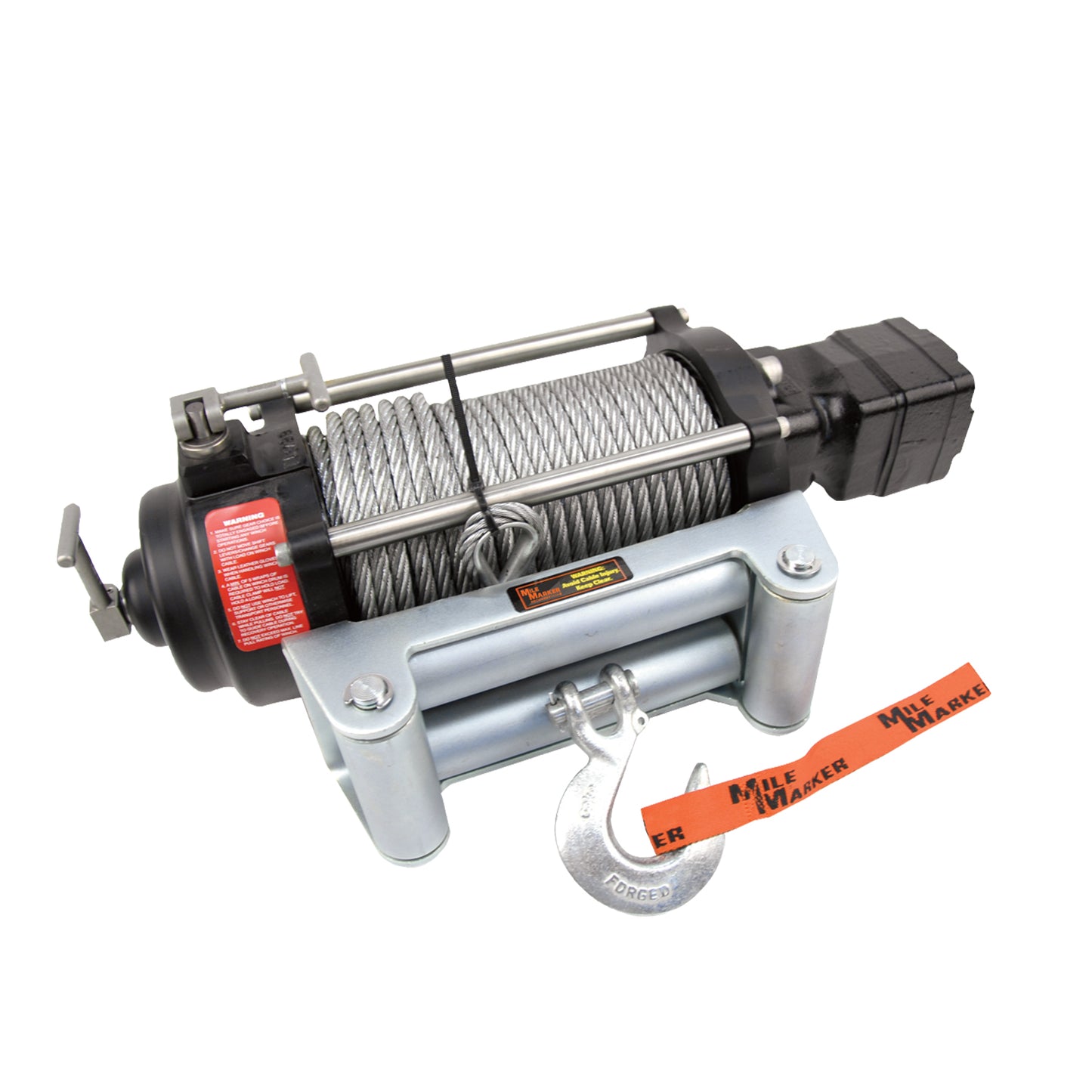 H10500 10,500 lb 2 Speed Hydraulic Winch with Steel Cable 100 Foot Mile Marker