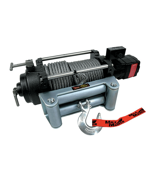 H12000 12,000 lb 2 Speed Hydraulic Winch with Steel Cable 100 Foot Mile Marker